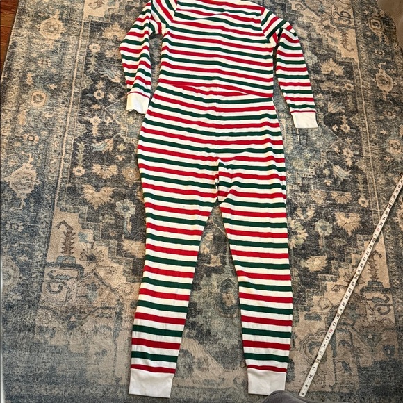 Old Navy Adult Christmas Striped Onesie Size Large Cotton Polyester Spandex. New - Picture 6 of 6